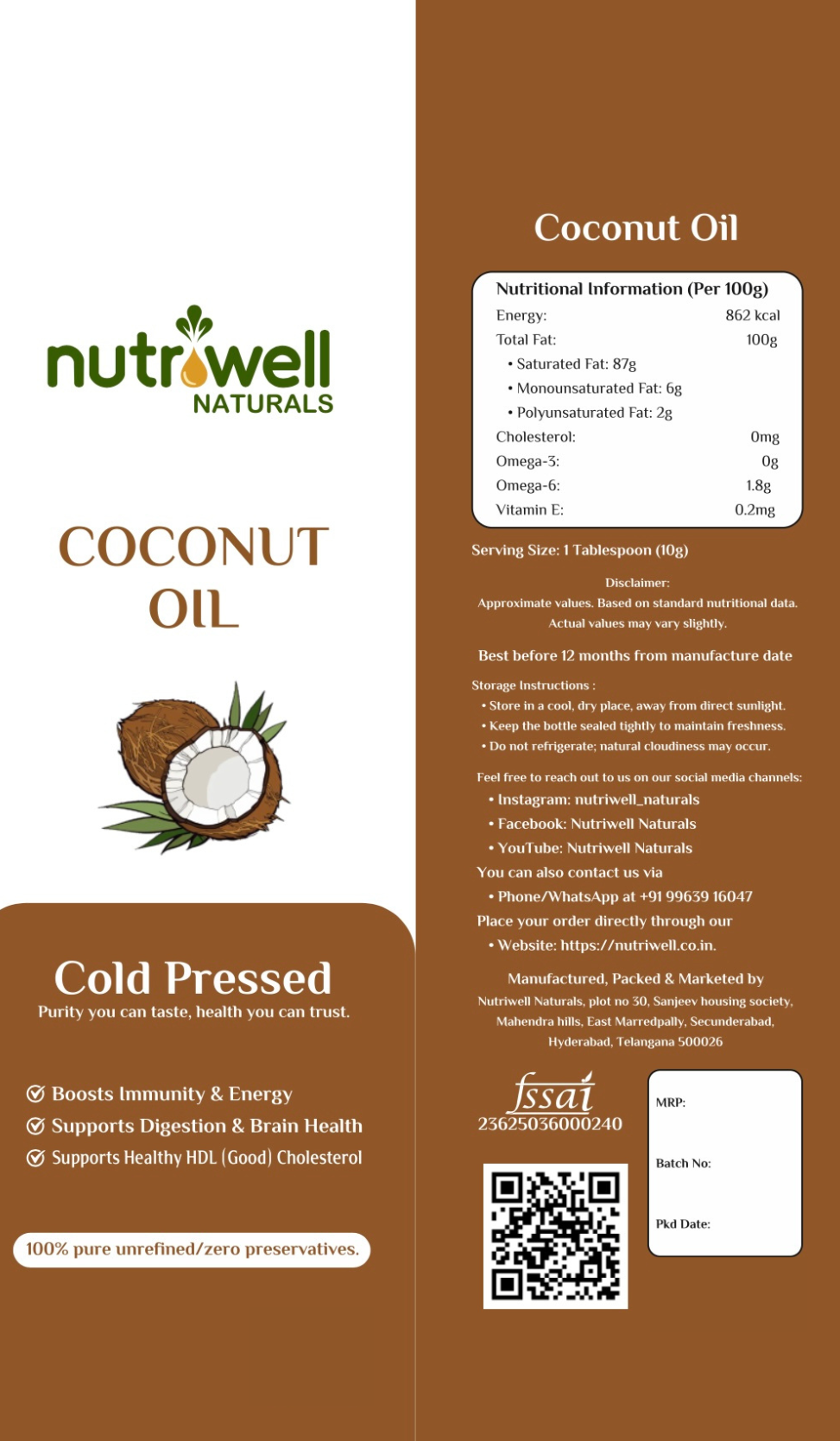 Cold-Pressed Coconut Oil