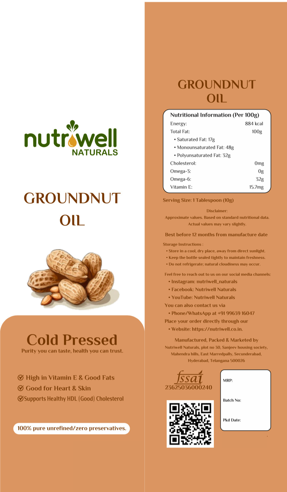 Cold-Pressed Groundnut Oil